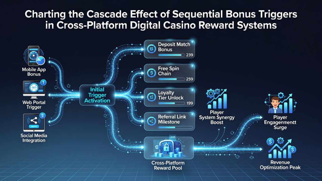 Data visualization of bonus cascade progression across casino platforms and player segments