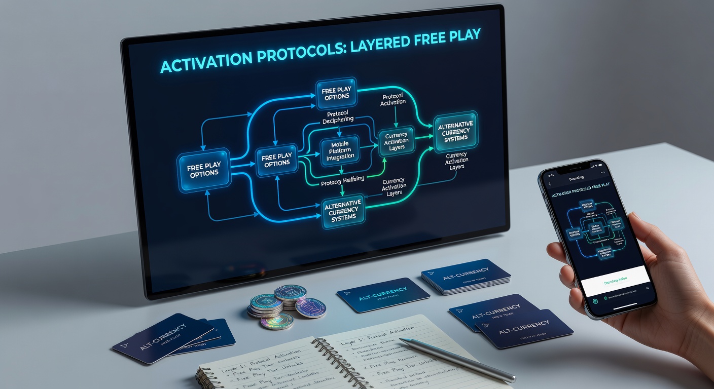 Mobile app interface displaying layered free play activation steps in cryptocurrency casino platforms