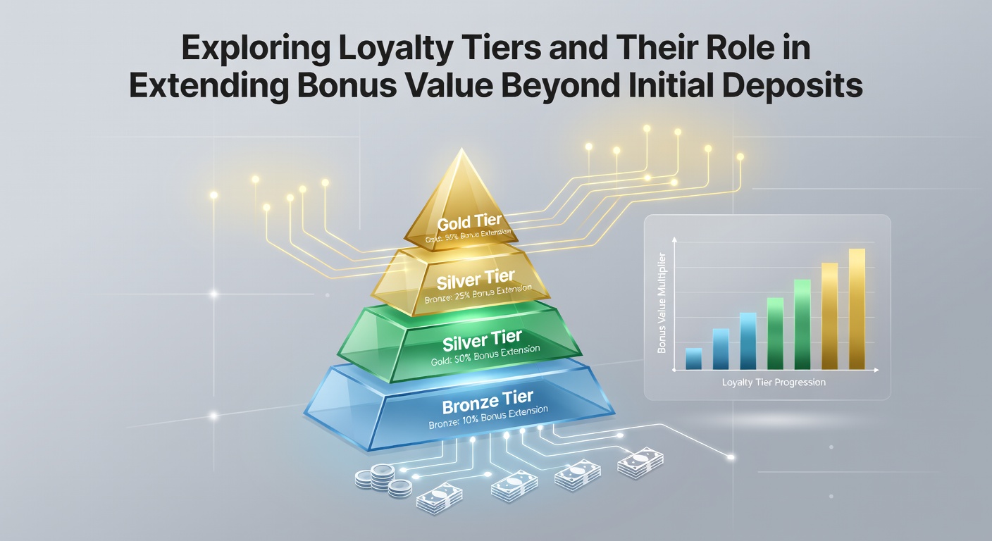 Casino loyalty program interface showing tier progression from bronze to platinum with bonus multipliers and point accumulation details