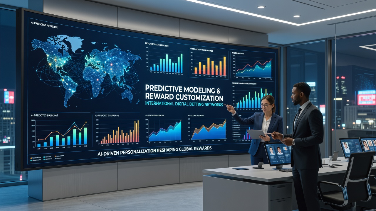 International digital betting network interface showing customized reward tiers generated by predictive algorithms for users in different countries